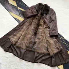 FENDI/フェンディ】激レア◎ セーブル/ミンク ファーコート 軽め 