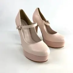 13cmヒール美脚メイクストラップパンプス ピンクマルチスムース 23.5cm