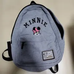 ミニーマウス刺繍リュック グレー