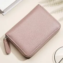 本革財布 カードケース コインケース スキャン防止 RFIDブロック ピンク