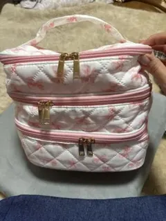 花柄キルティングポーチ 3段式