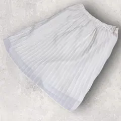 プリーツスカート 膝丈 白 ウエストゴム 裏地 旅行 とろみ 柔らか きれいめ