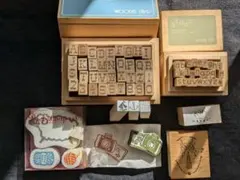 ★木製スタンプセット アルファベットと数字★お買い得USEDHandmade