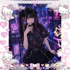 サンリオキャラクターズ ネオン柄半袖総柄シャツ 中華 チャイナ 新品タグ付きのサムネイル
