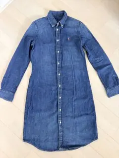 ラルフローレン デニムロングワンピース BD ポニー刺繍 ロゴ 近年 XS