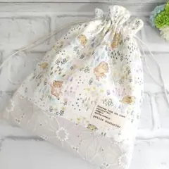 135. ハンドメイド＊巾着ポーチ 大きめ