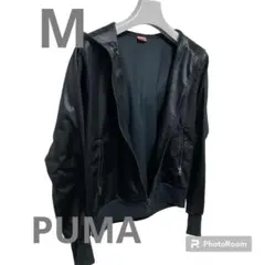美品　PUMAコーティングジャージ　プーマ　レザー調　ブラックのサムネイル