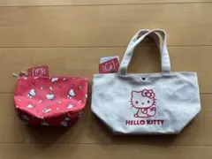 【新品未使用】 キティちゃんポーチ＆トートバッグのサムネイル