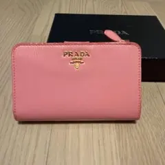 PRADA サフィアーノレザー 二つ折り財布 ピンク - メルカリ