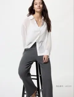 ウォッシャブルリブニットパンツ　ユニクロ