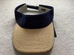 adidas バイザー ネイビー/ベージュ フリーサイズ（56-58cm）