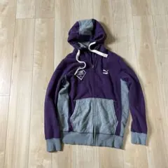 Puma フード付きスウェットパーカー 紫/グレー