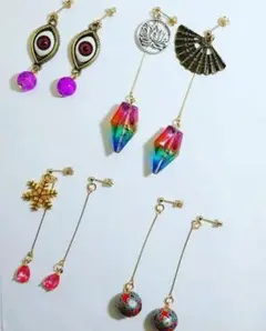 ハンドメイドアクセサリー　ピアス　イヤリング　上弦