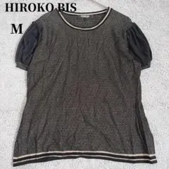 ヒロコビス 半袖ニット パフスリーブ ラメ ブラック 9