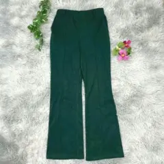 【Ray Cassin】ダークグリーン フレアパンツ (S) ウェストゴム 無地