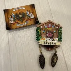 ドイツ　バイエルン地方　モチーフ　鳩時計　マグネット　磁石　お土産　プレゼント