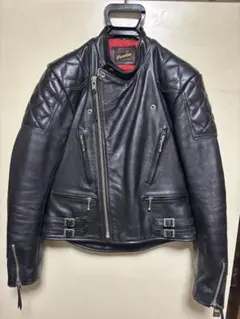 90年代 本革 肉厚 立ち襟 ダブルライダースジャケット 極美品 古着
