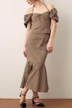 (K04646）新品 ME COUTURE ギンガムチェックスカートセットアップ