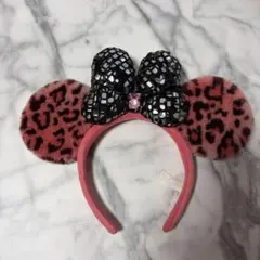 ディズニー カチューシャ ミニーヒョウ柄 ピンク