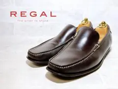 【極美品】REGAL スリッポン レザーローファー 革底 茶 本革 26.5cm