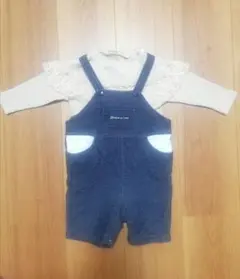 【セット売】デニムオーバーオールとリブトップスセット