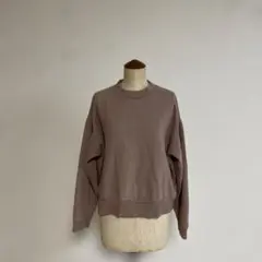 ブラウン オーバーサイズ クルーネック スウェット