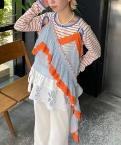 【未使用】ハローサンフランシスコ／アシメフリルドットレースキャミ