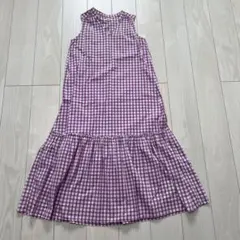 GLOBAL WORK ノースリーブチェックワンピース