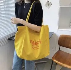 미사용 ロゴキャンバストートバッグ カラーバッグ