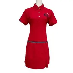 フィラゴルフ レディース ワンピース ゴルフウェア 赤 半袖 L