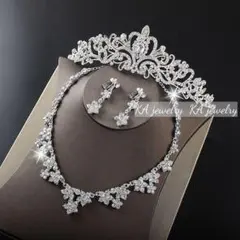 高品質セット☆フラワーティアライヤリングネックレス 3点ブライダル結婚式