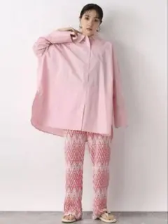 70CWボタンカラーBIGシャツ