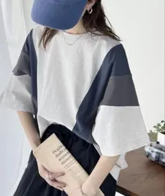配色切り替えデザイン 半袖Tシャツ