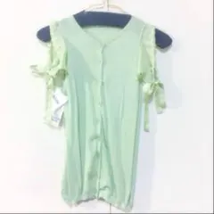 モスキーノ 肩出しトップス シフォン 半袖　ニット　カーディガン　オフショル