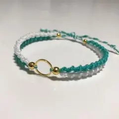 ミサンガアンクレット ホワイトエメラルド
