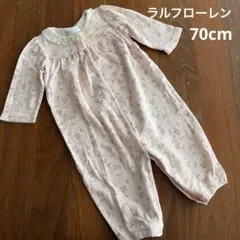 ラルフローレン ロンパース カバーオール　長袖　ピンク　花柄　70cm