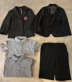 サイズ110 コムサ 男の子フォーマル5点セット-ジャケット・パンツ・シャツ