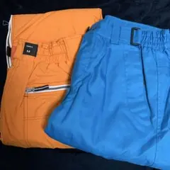 オレンジ 青 ワークパンツ Mサイズ