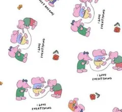I LOVE EVERYTHING ゾウと仲間たち　韓国ファブリック