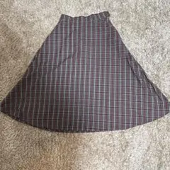 【BEAMS HEART】チェックスカート　ロングスカート　グレー　ピンク