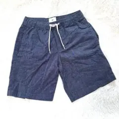 H&M メンズ ショートパンツ ハーフパンツ XS ネイビー ウエストゴム 美品のサムネイル