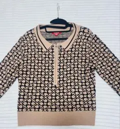 GUESS幾何学模様長袖ニットセーター