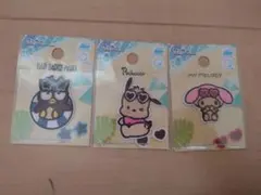 【新品】サンリオ 日焼け　パイルワッペンシール　3枚セット