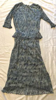 森ガール 海ガール青系グラデーション セットアップ 7分袖