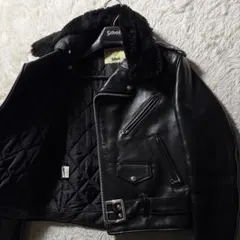 【米国製】schott ライダースジャケット ワンスター　馬革　ブラック　38