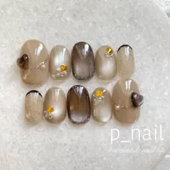 現品　ネイルチップ　マグネット　バレンタイン　ハートネイル