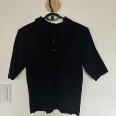 美品　無印良品　ポロシャツ L 黒　着痩せ　スッキリ