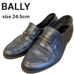 BALLY レザー ローファー 革靴 24.5cm ネイビー 本革のサムネイル