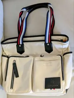 【ジャンク品 】カステルバジャック ホワイト トートバッグ ジッパーポケット付き