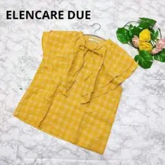 【最安値】エレンカーレデュエ　ブラウス　トップス　シャツ　オレンジ　チェック柄